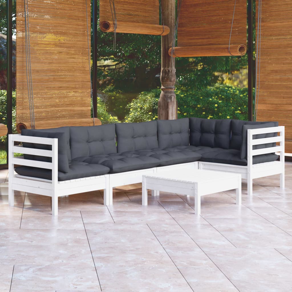 8720286862483_m_en_hd_1 vidaXL 6 Piece Garden Lounge Set with Cushions White Pinewood - Image 1
