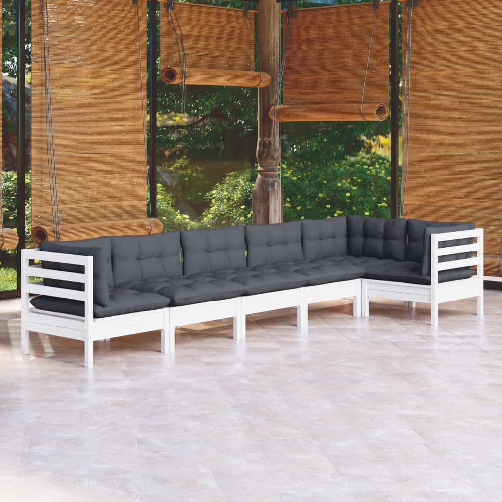 8720286862544_m_en_hd_1 vidaXL 6 Piece Garden Lounge Set with Cushions White Pinewood - Image 1