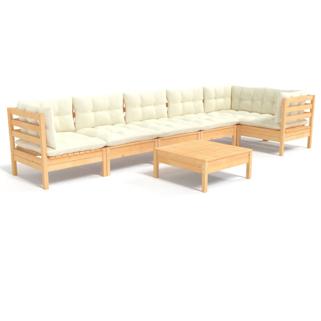 8720286862599_a_en_hd_1 vidaXL 7 Piece Garden Lounge Set with Cream Cushions Pinewood - Image 2