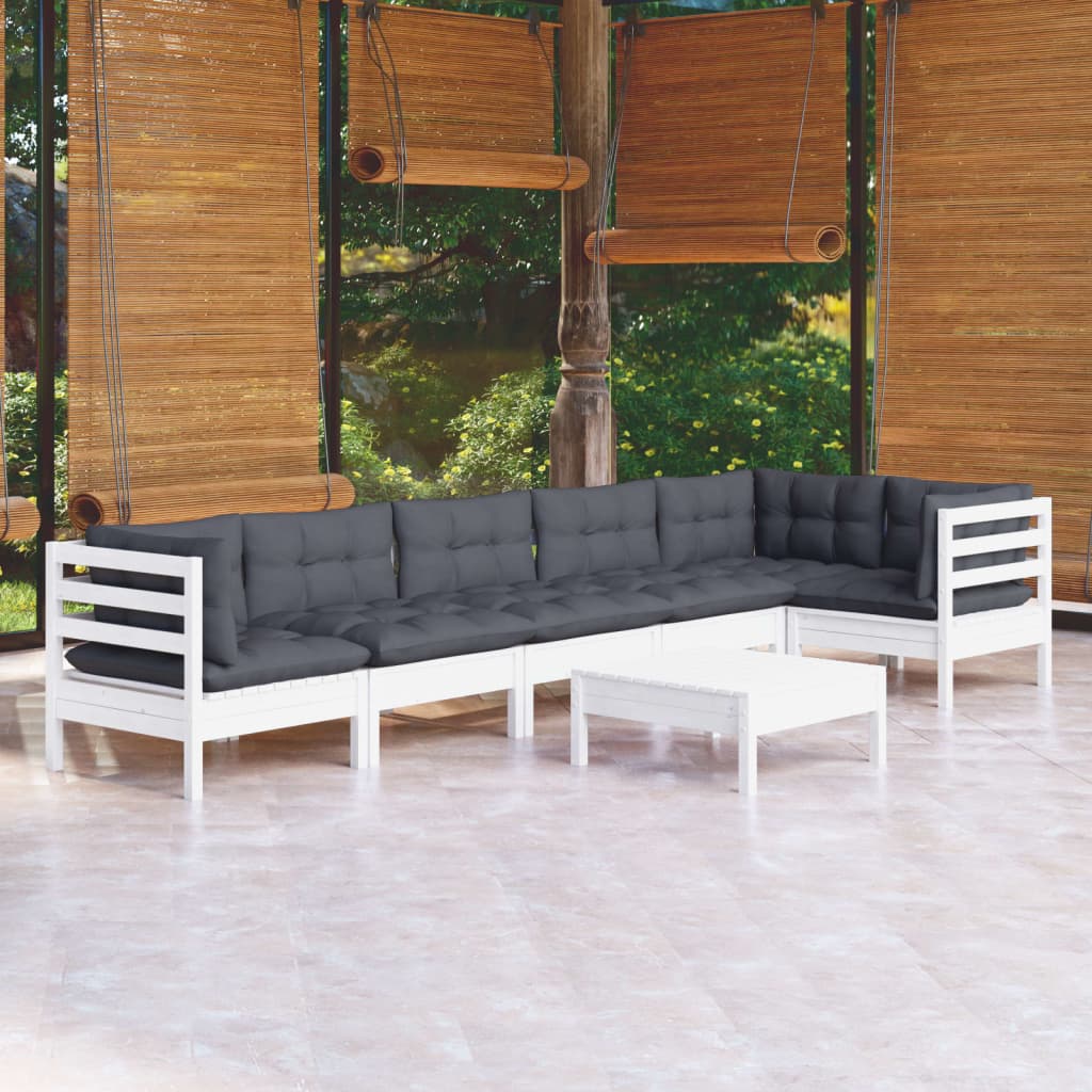 8720286862605_m_en_hd_1 vidaXL 7 Piece Garden Lounge Set with Cushions White Pinewood - Image 1