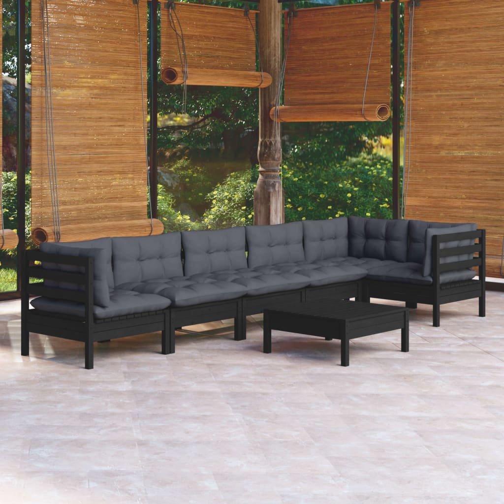 8720286862636_m_en_hd_1 vidaXL 7 Piece Garden Lounge Set with Cushions Black Pinewood - Image 1