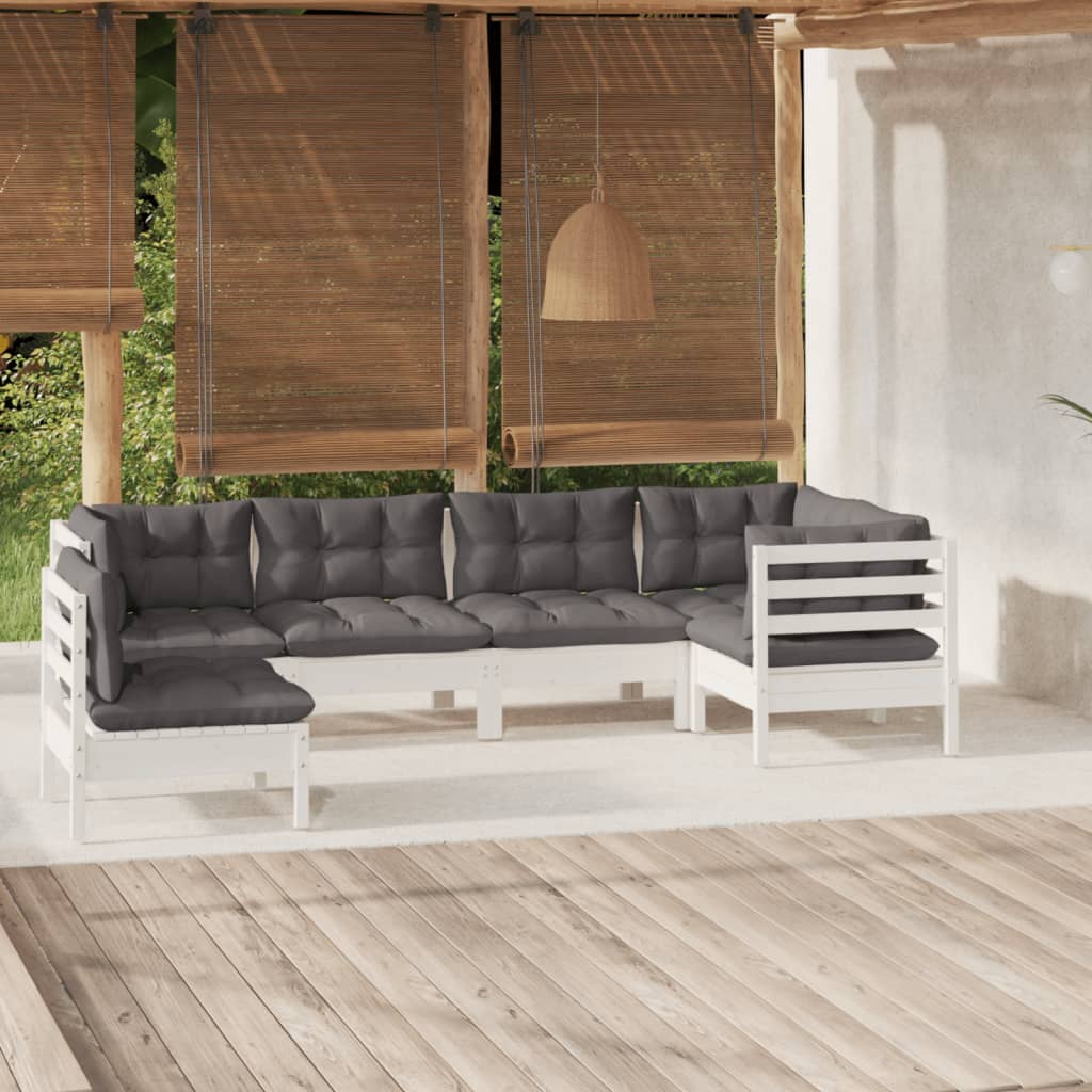 8720286862780_m_en_hd_1 vidaXL 6 Piece Garden Lounge Set with Cushions White Pinewood - Image 1