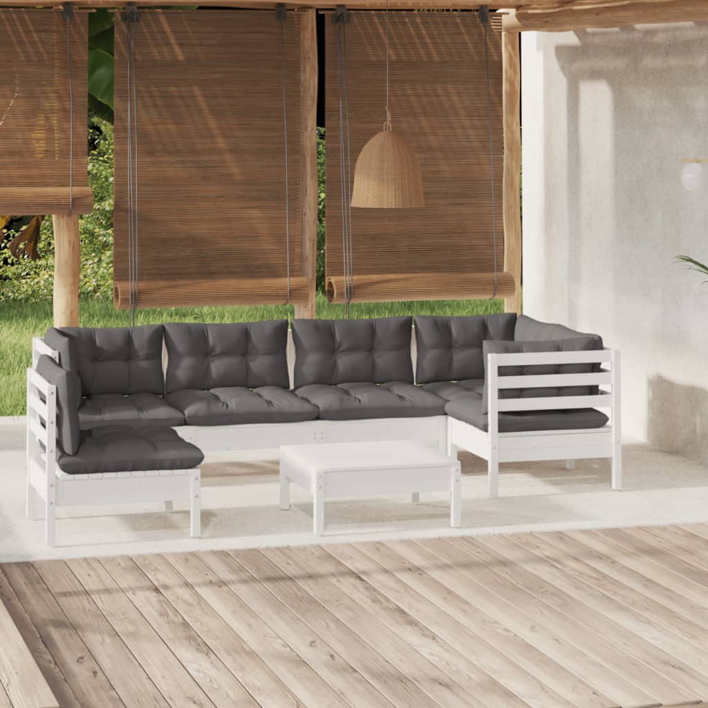 8720286862841_m_en_hd_1 vidaXL 7 Piece Garden Lounge Set with Cushions White Pinewood - Image 1