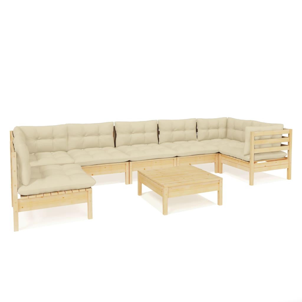 8720286862957_a_en_hd_1 vidaXL 8 Piece Garden Lounge Set with Cream Cushions Pinewood - Image 2
