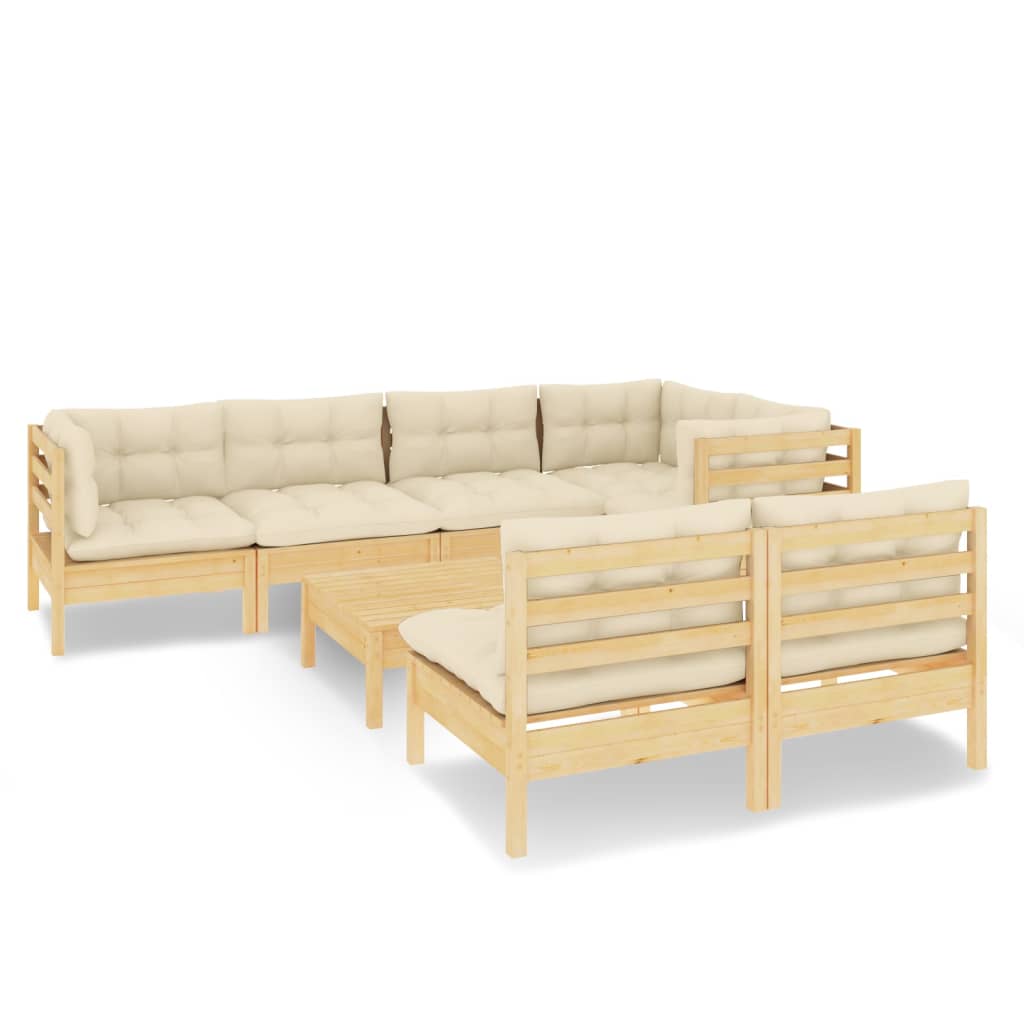 8720286863077_a_en_hd_1 vidaXL 8 Piece Garden Lounge Set with Cream Cushions Solid Pinewood - Image 2
