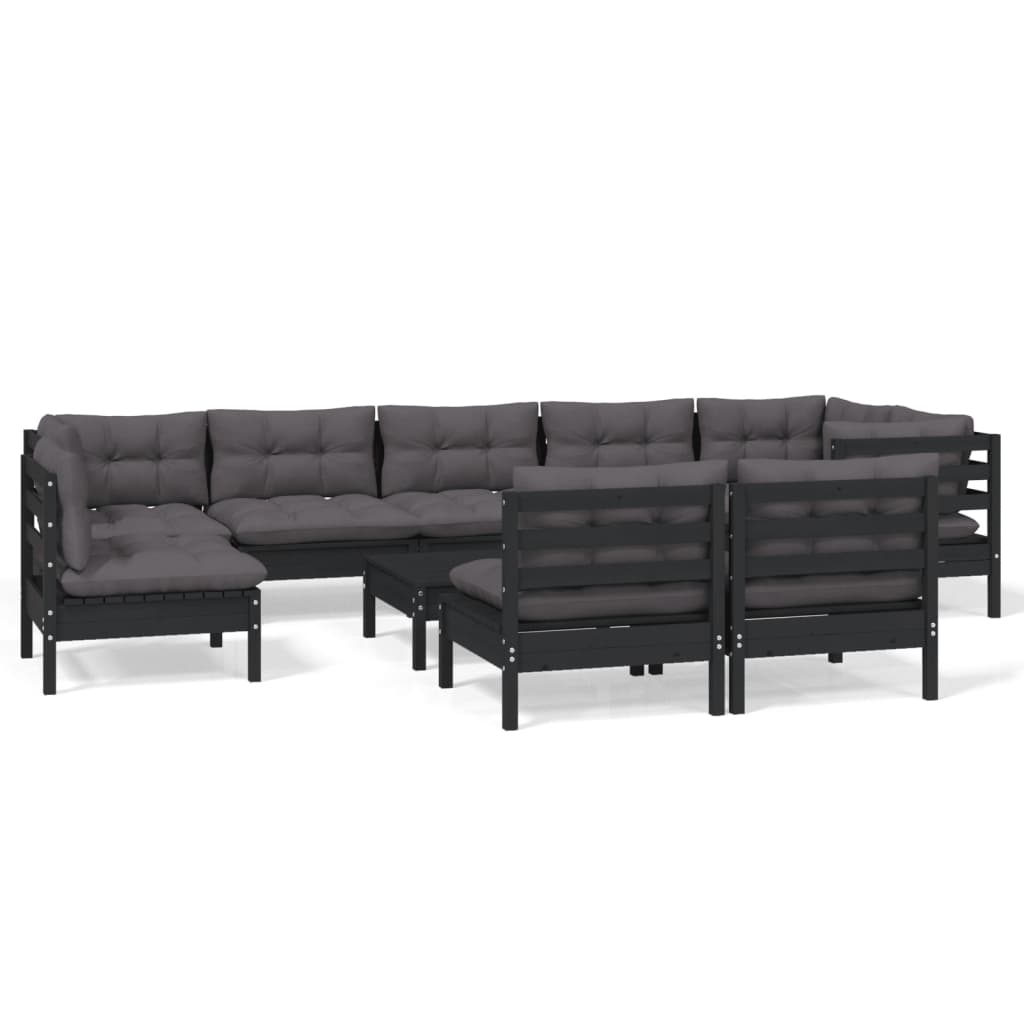 8720286863473_a_en_hd_1 vidaXL 10 Piece Garden Lounge Set with Cushions Black Solid Pinewood - Image 2