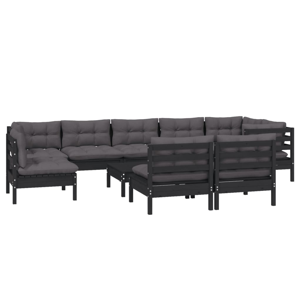 8720286863473_g_en_hd_1 vidaXL 10 Piece Garden Lounge Set with Cushions Black Solid Pinewood - Image 3