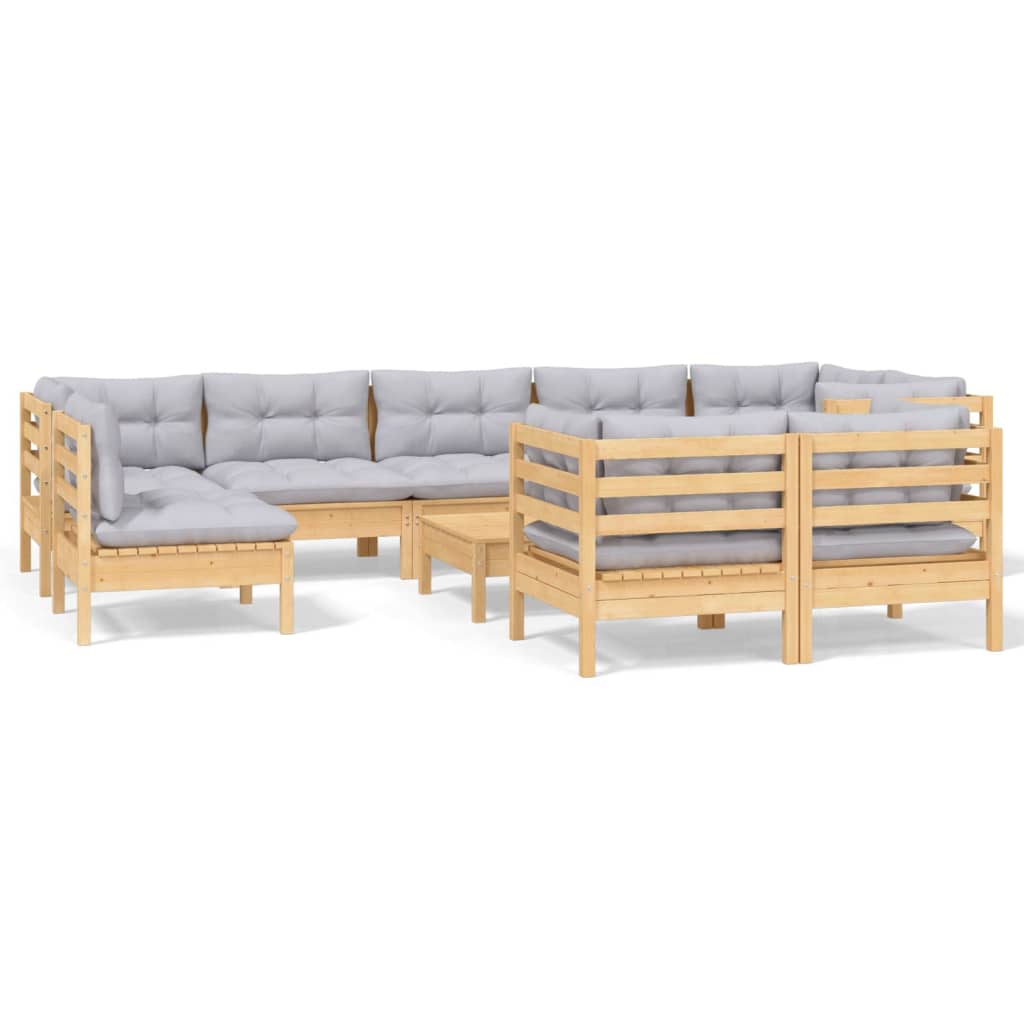 8720286863909_a_en_hd_1 vidaXL 10 Piece Garden Lounge Set with Grey Cushions Solid Pinewood - Image 2