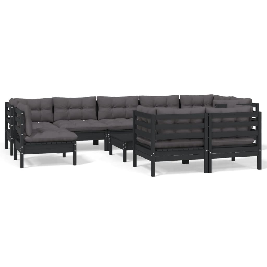 8720286863954_a_en_hd_1 vidaXL 10 Piece Garden Lounge Set with Cushions Black Solid Pinewood - Image 2