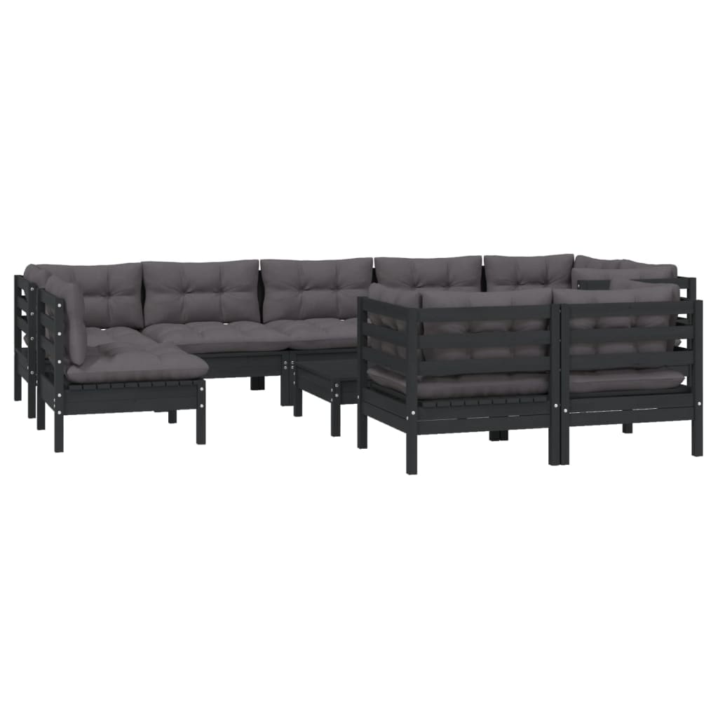 8720286863954_g_en_hd_1 vidaXL 10 Piece Garden Lounge Set with Cushions Black Solid Pinewood - Image 3