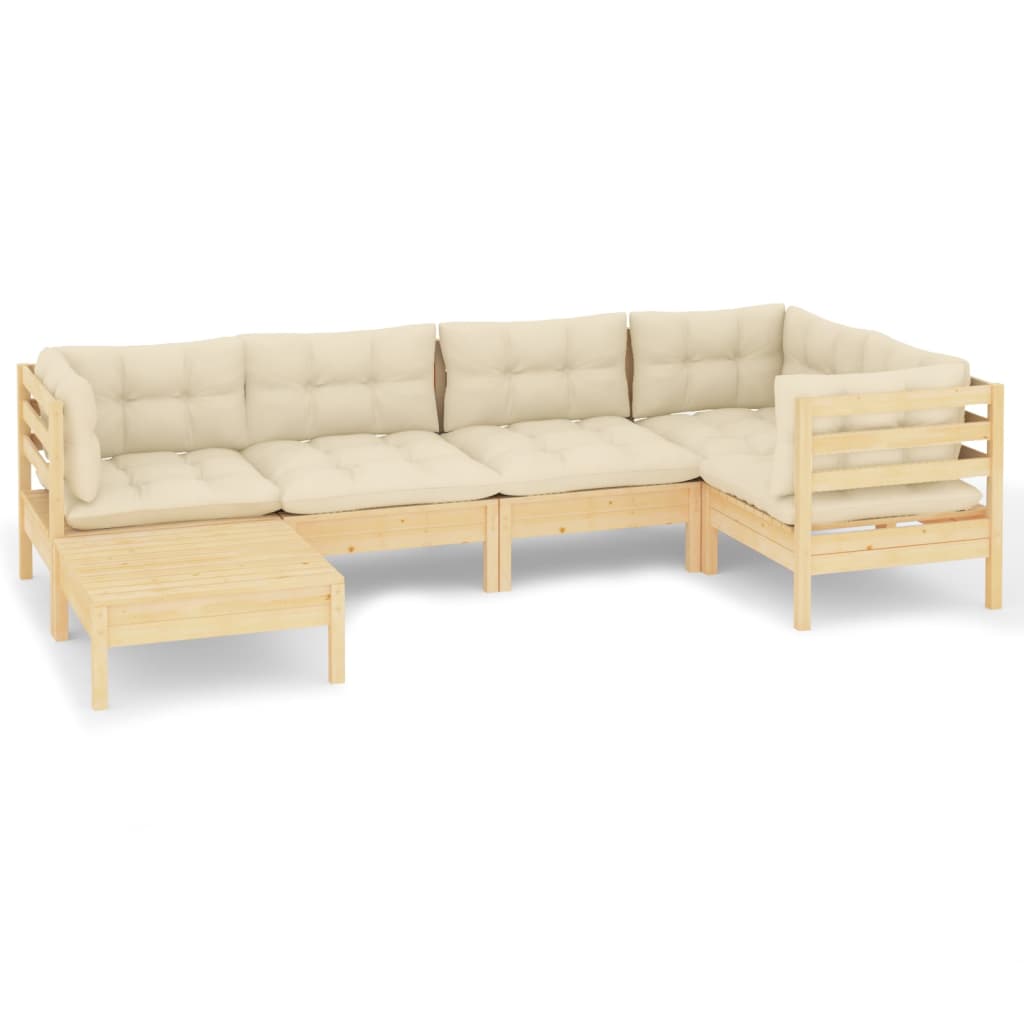 8720286863978_a_en_hd_1 vidaXL 6 Piece Garden Lounge Set with Cream Cushions Solid Pinewood - Image 2