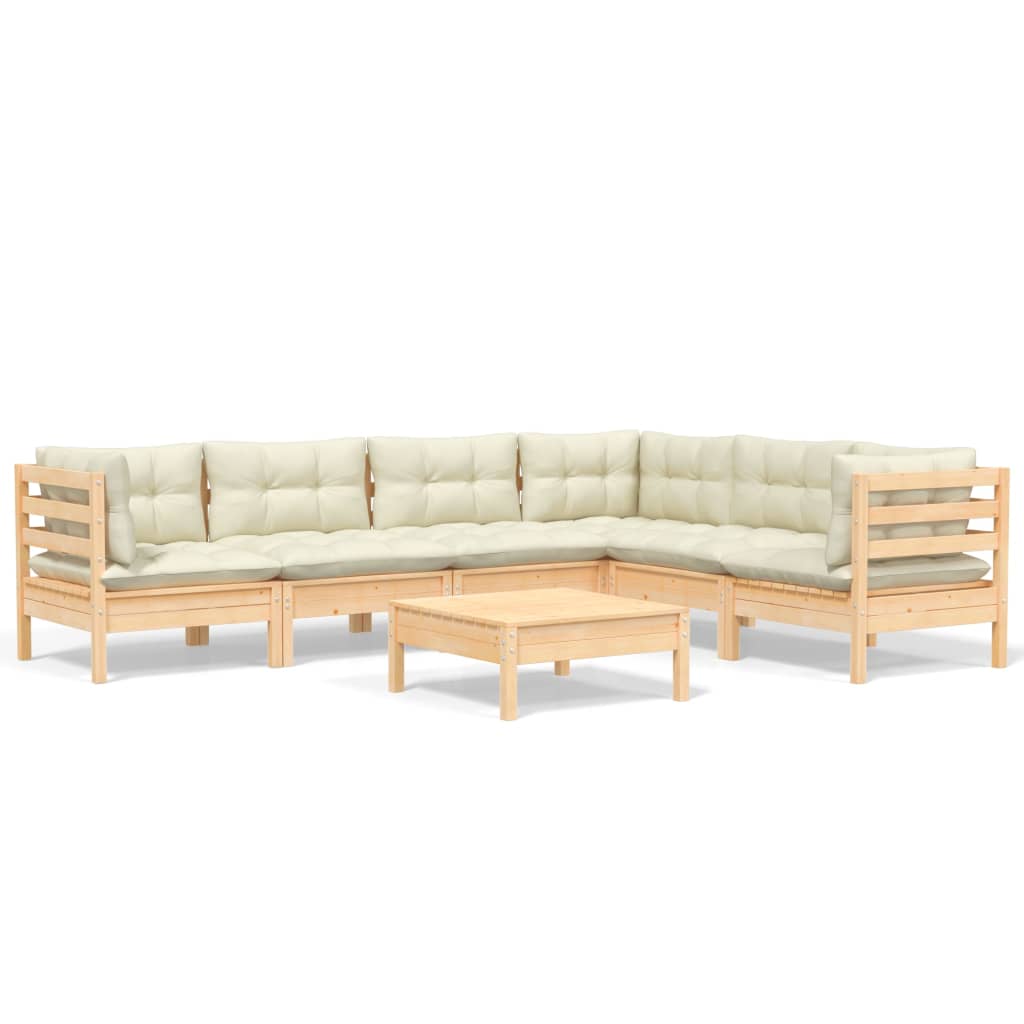 8720286864630_a_en_hd_1 vidaXL 7 Piece Garden Lounge Set with Cream Cushions Solid Pinewood - Image 2