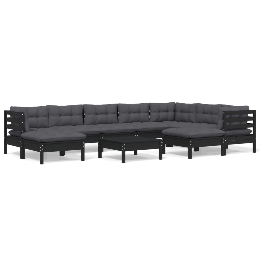 8720286864913_a_en_hd_1 vidaXL 10 Piece Garden Lounge Set with Cushions Black Solid Pinewood - Image 2