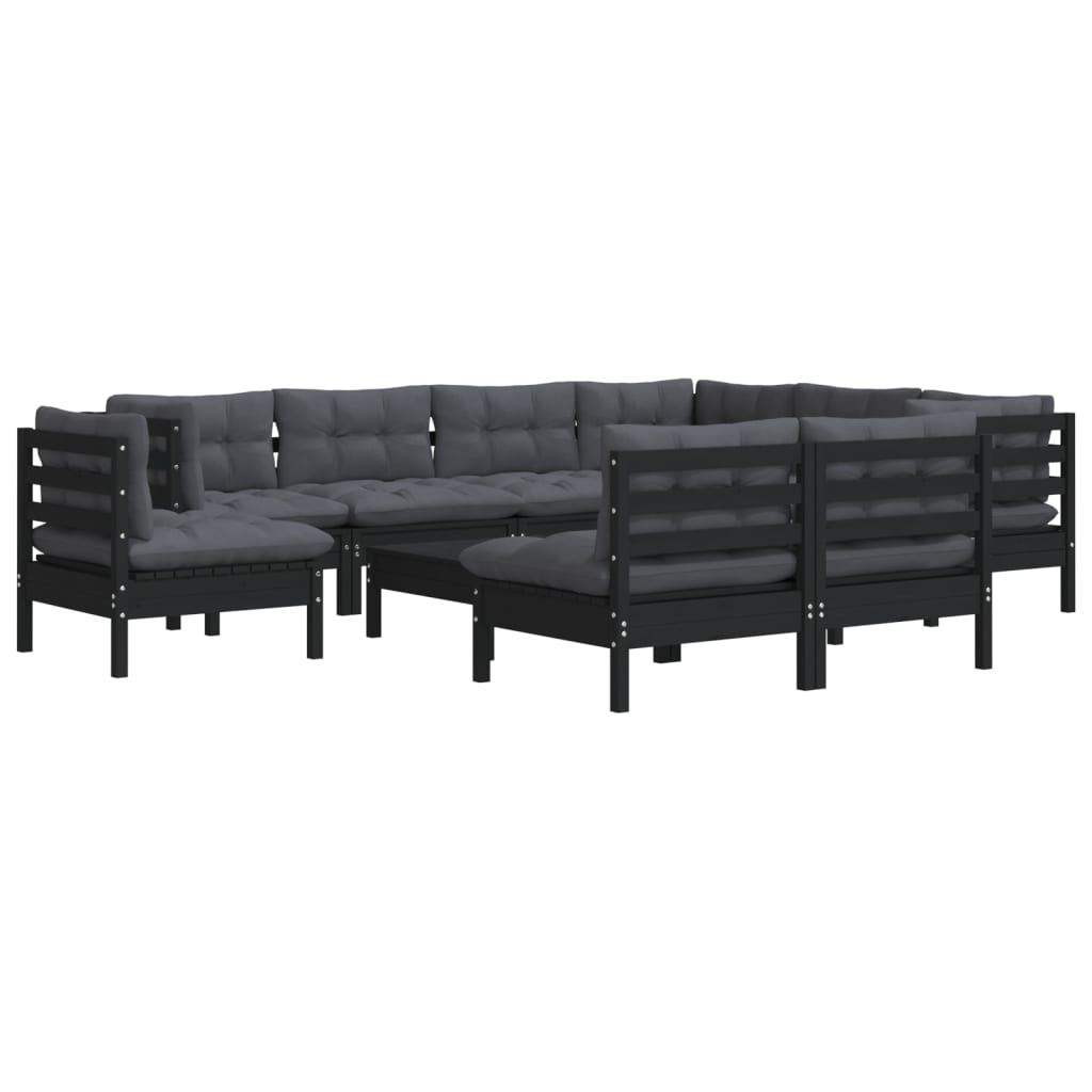 8720286865279_g_en_hd_1 vidaXL 10 Piece Garden Lounge Set with Cushions Black Solid Pinewood - Image 3