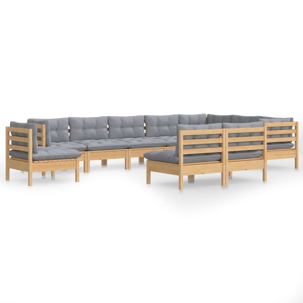 8720286865286_a_en_hd_1 vidaXL 10 Piece Garden Lounge Set with Grey Cushions Solid Pinewood - Image 2