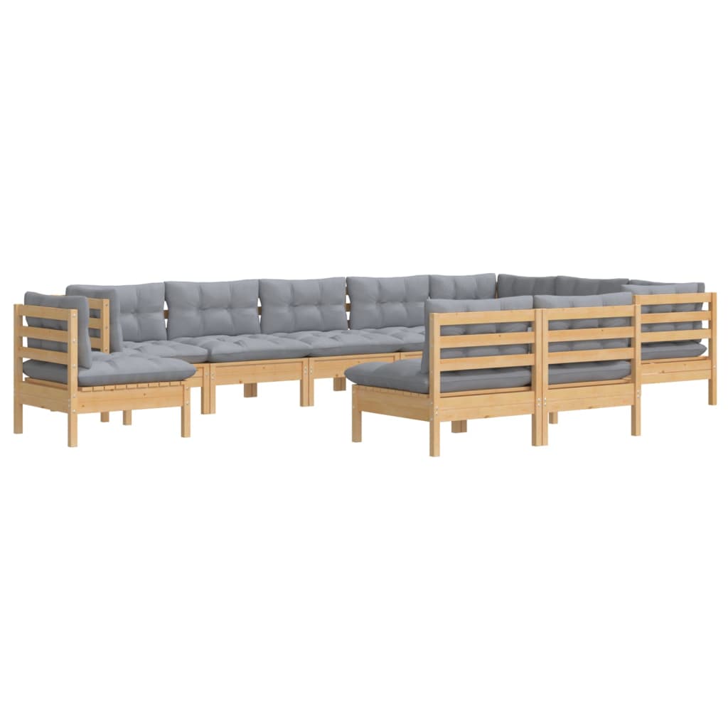 8720286865286_g_en_hd_1 vidaXL 10 Piece Garden Lounge Set with Grey Cushions Solid Pinewood - Image 3