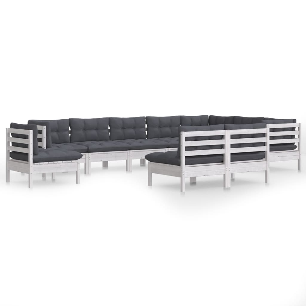 8720286865309_a_en_hd_1 vidaXL 10 Piece Garden Lounge Set with Cushions White Solid Pinewood - Image 2