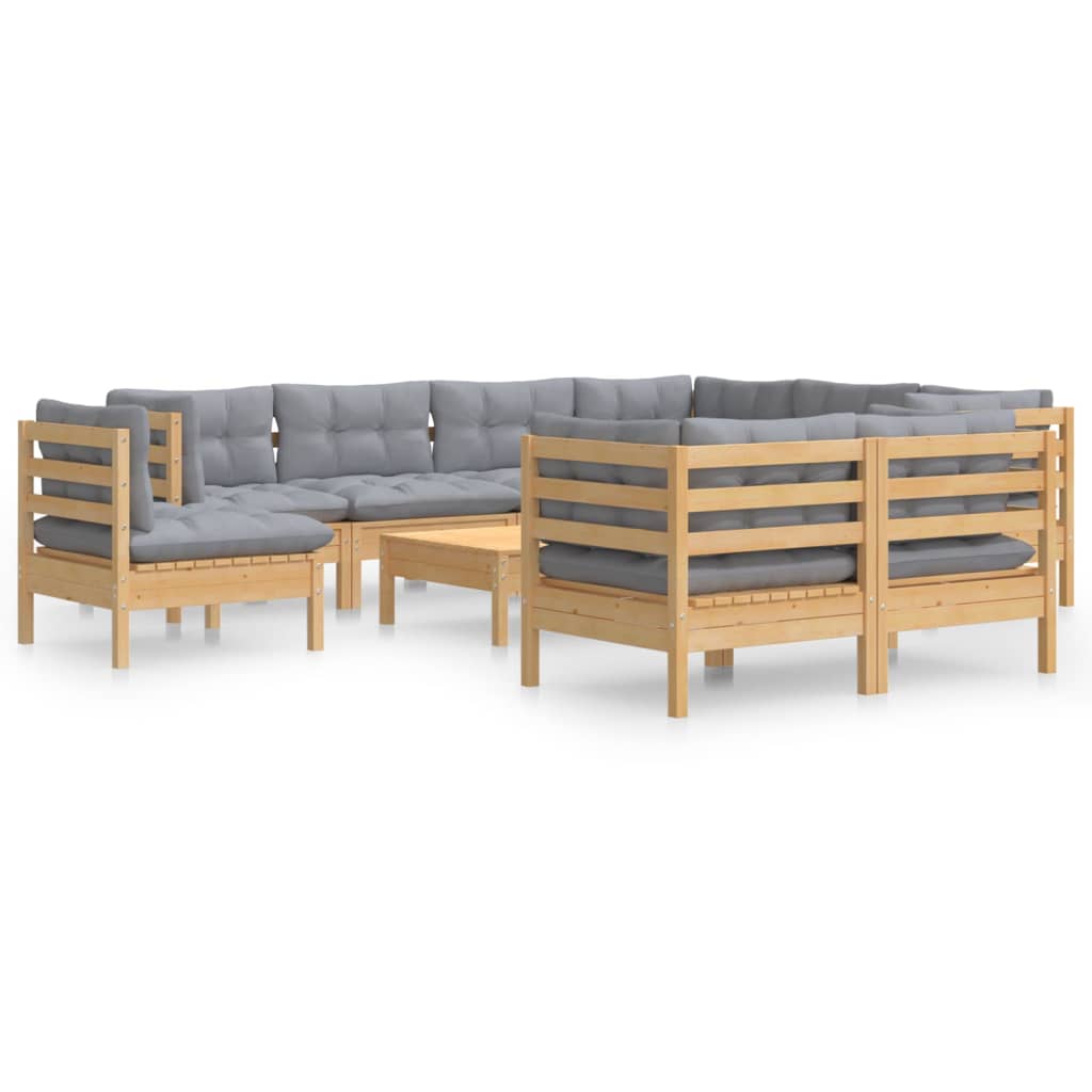 8720286865460_a_en_hd_1 vidaXL 10 Piece Garden Lounge Set with Grey Cushions Solid Pinewood - Image 2