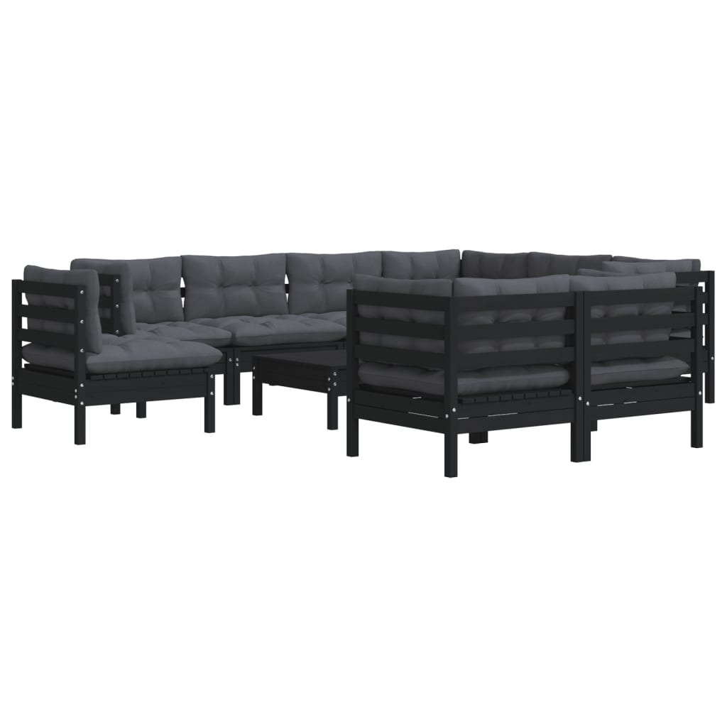 8720286865514_g_en_hd_1 vidaXL 10 Piece Garden Lounge Set with Cushions Black Solid Pinewood - Image 3