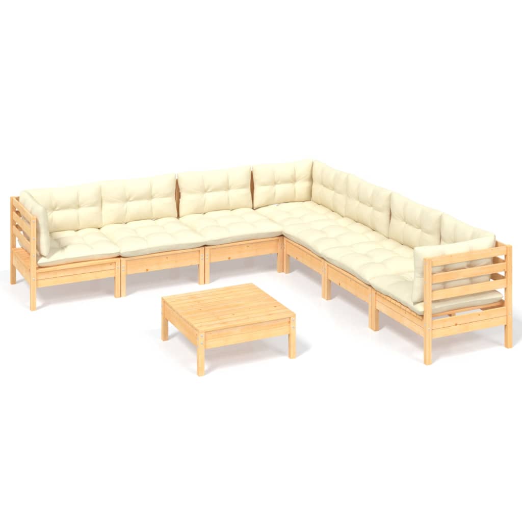 8720286865712_a_en_hd_1 vidaXL 8 Piece Garden Lounge Set with Cream Cushions Solid Pinewood - Image 2