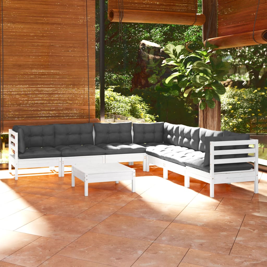 8720286865729_m_en_hd_1 vidaXL 8 Piece Garden Lounge Set with Cushions White Solid Pinewood - Image 1