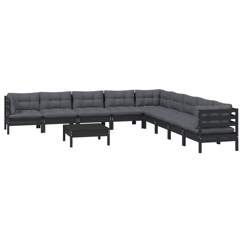 8720286865996_g_en_hd_1 vidaXL 10 Piece Garden Lounge Set with Cushions Black Solid Pinewood - Image 3