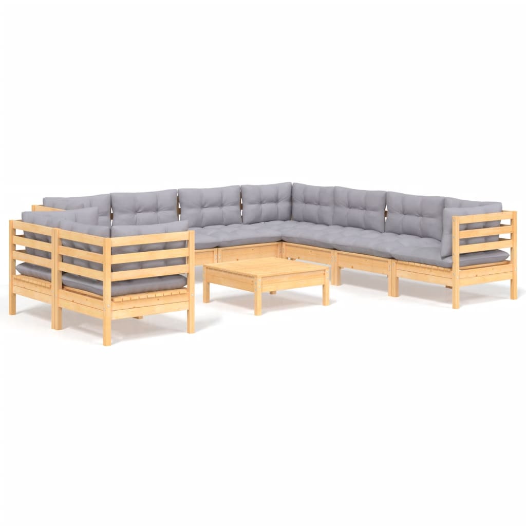 8720286866788_a_en_hd_1 vidaXL 10 Piece Garden Lounge Set with Grey Cushions Solid Pinewood - Image 2