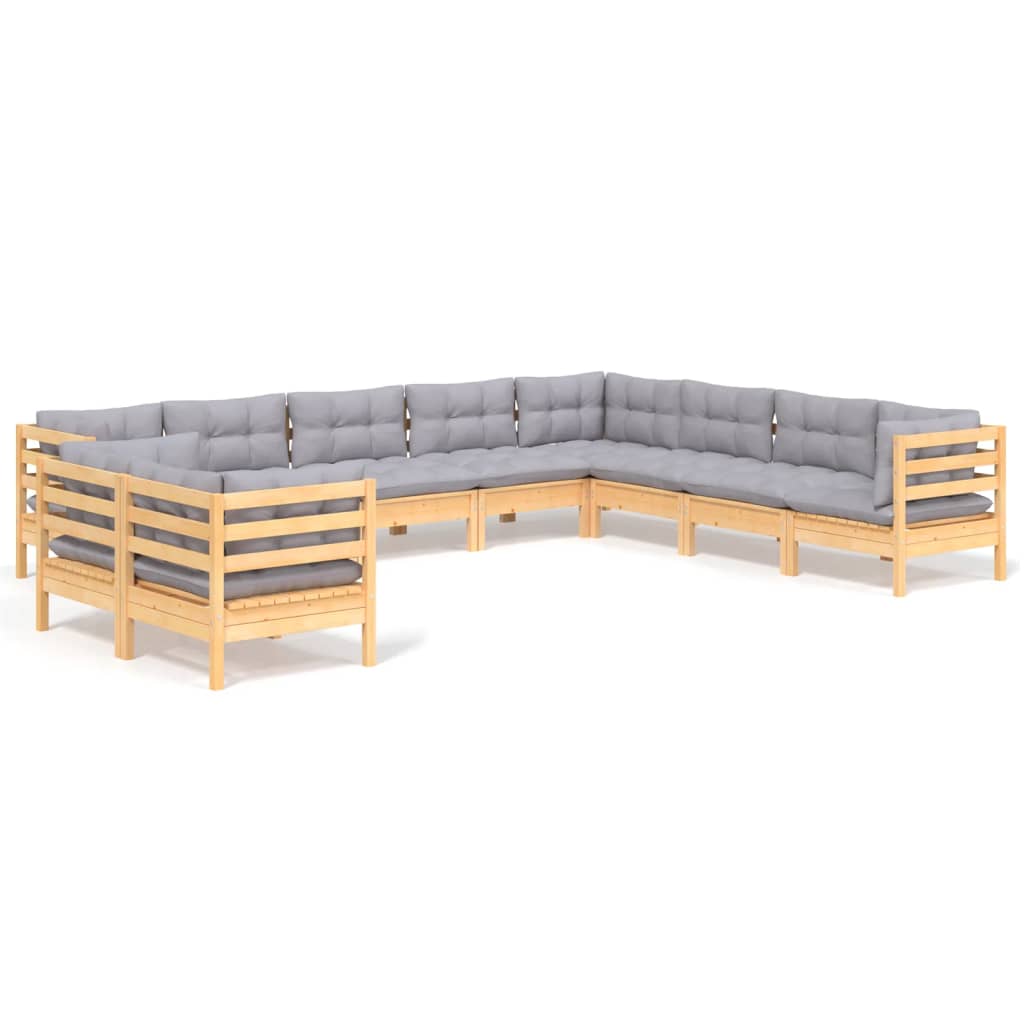 8720286866849_a_en_hd_1 vidaXL 10 Piece Garden Lounge Set with Grey Cushions Solid Pinewood - Image 2
