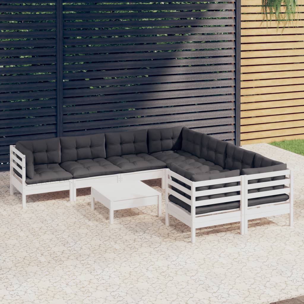 8720286867525_m_en_hd_1 vidaXL 9 Piece Garden Lounge Set with Cushions White Pinewood - Image 1