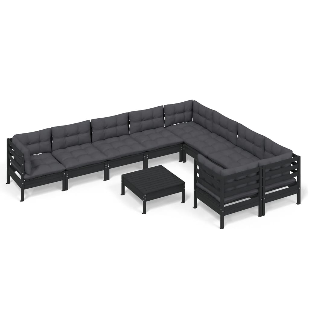 8720286867679_a_en_hd_1 vidaXL 10 Piece Garden Lounge Set with Cushions Black Pinewood - Image 2