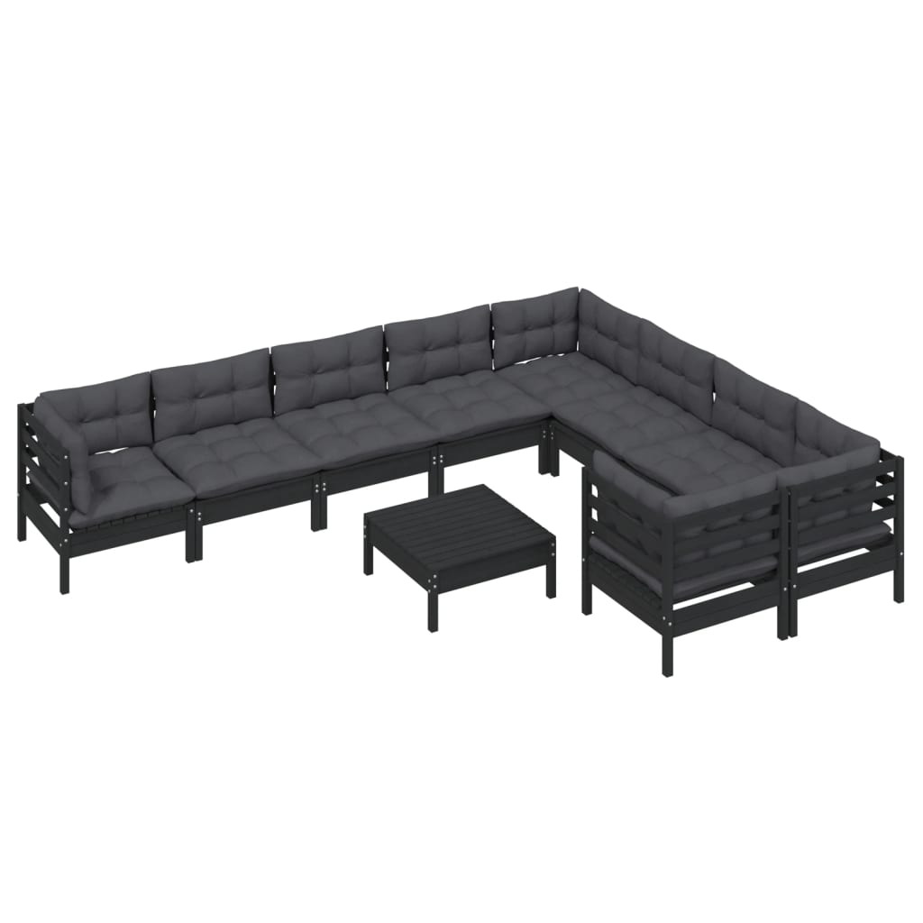 8720286867679_g_en_hd_1 vidaXL 10 Piece Garden Lounge Set with Cushions Black Pinewood - Image 3