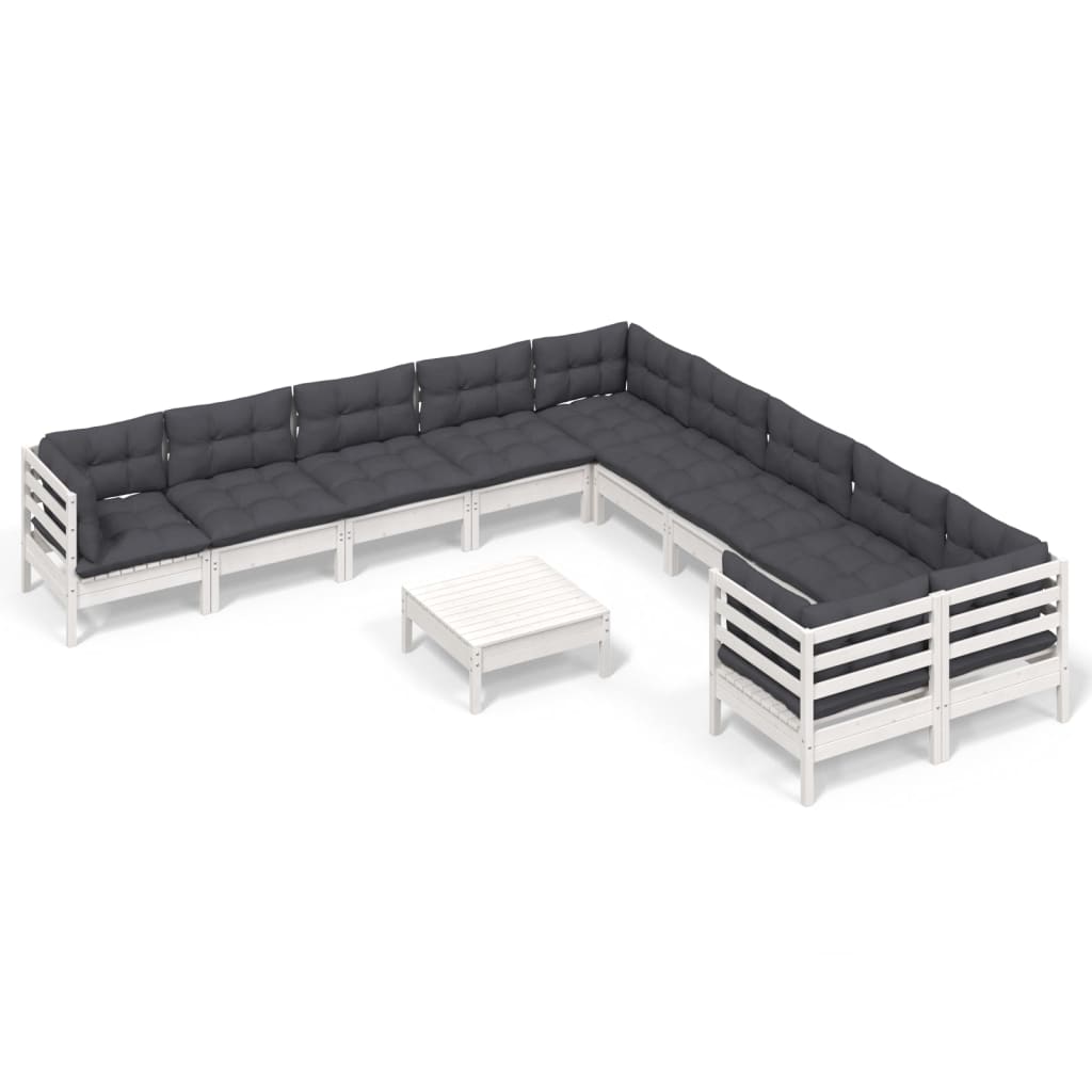 8720286867884_a_en_hd_1 vidaXL 11 Piece Garden Lounge Set with Cushions White Pinewood - Image 2