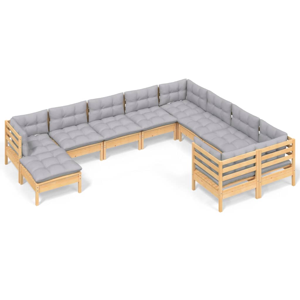 8720286868041_a_en_hd_1 vidaXL 10 Piece Garden Lounge Set with Grey Cushions Pinewood - Image 2