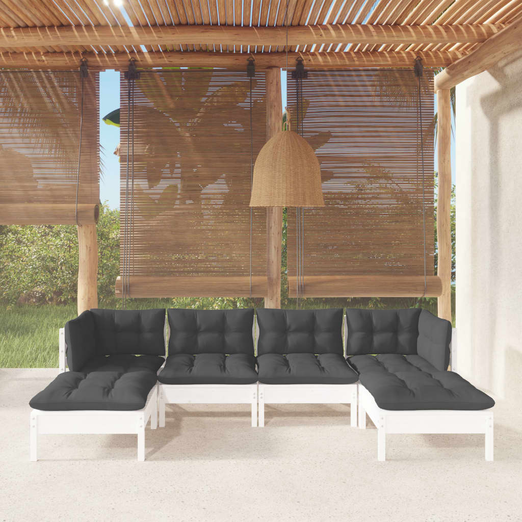 8720286868546_m_en_hd_1 vidaXL 6 Piece Garden Lounge Set with Cushions White Pinewood - Image 1