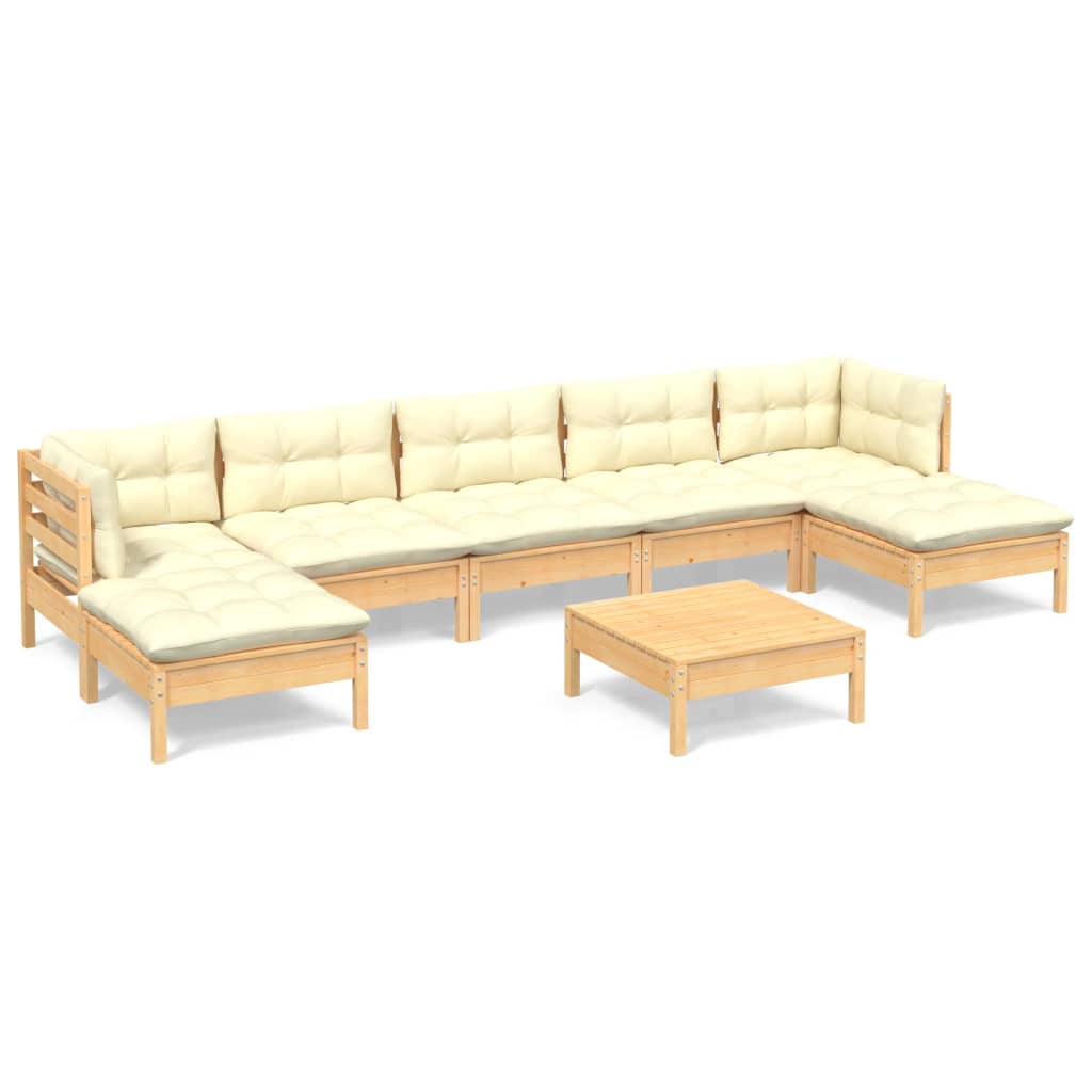 8720286868713_a_en_hd_1 vidaXL 8 Piece Garden Lounge Set with Cream Cushions Pinewood - Image 2