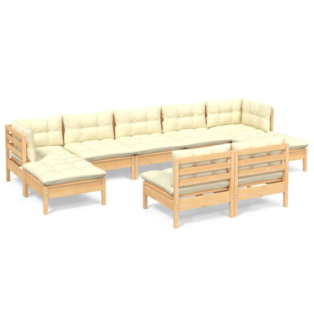 8720286868775_a_en_hd_1 vidaXL 9 Piece Garden Lounge Set with Cream Cushions Pinewood - Image 2