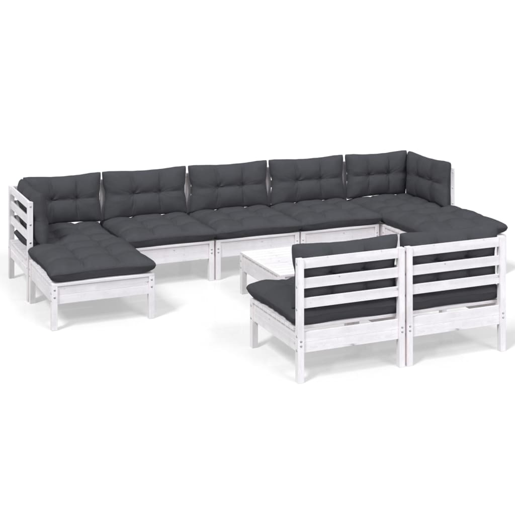 8720286868843_a_en_hd_1 vidaXL 10 Piece Garden Lounge Set with Cushions White Pinewood - Image 2