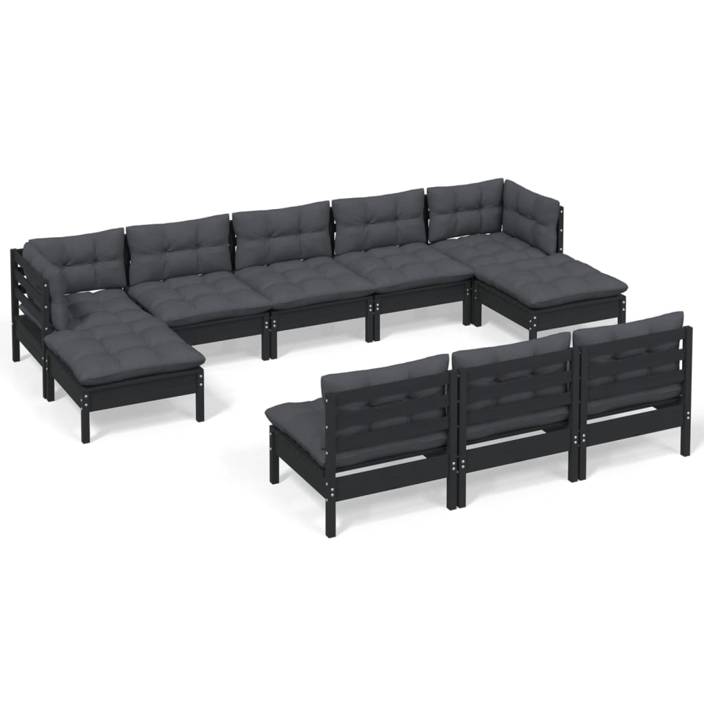 8720286868935_a_en_hd_1 vidaXL 10 Piece Garden Lounge Set with Cushions Black Pinewood - Image 2