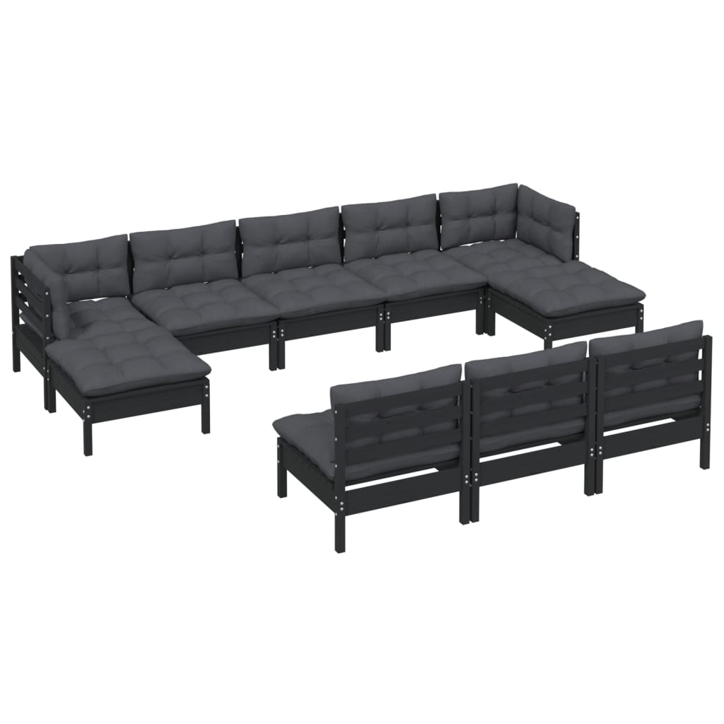 8720286868935_g_en_hd_1 vidaXL 10 Piece Garden Lounge Set with Cushions Black Pinewood - Image 3