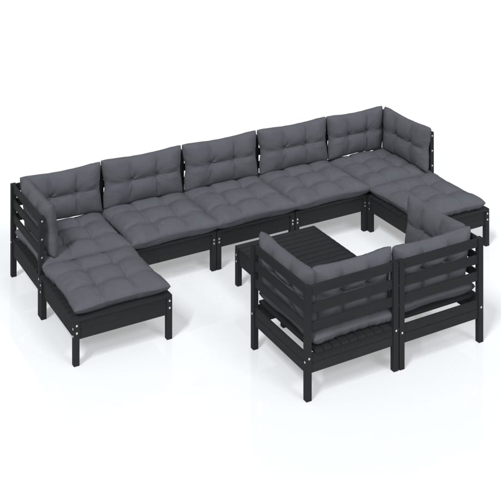 8720286869116_a_en_hd_1 vidaXL 10 Piece Garden Lounge Set with Cushions Black Solid Pinewood - Image 2