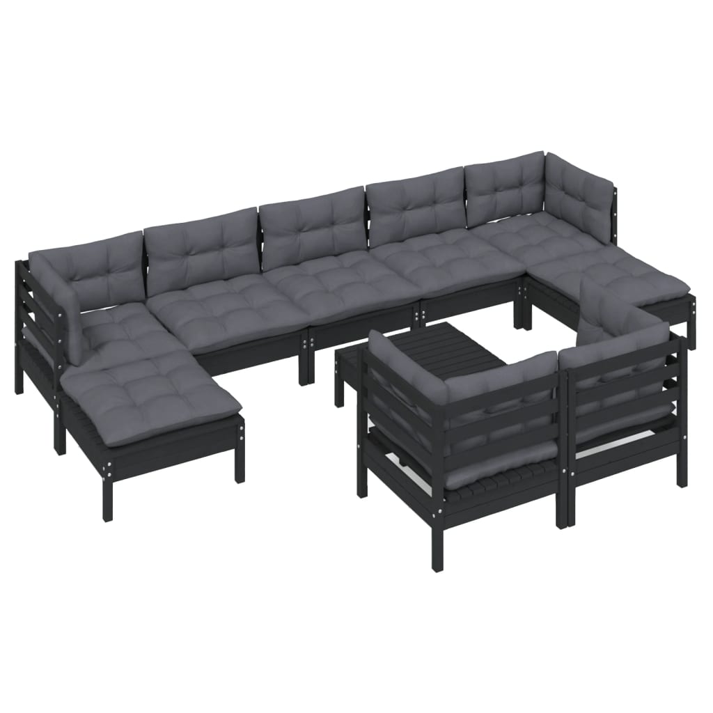 8720286869116_g_en_hd_1 vidaXL 10 Piece Garden Lounge Set with Cushions Black Solid Pinewood - Image 3