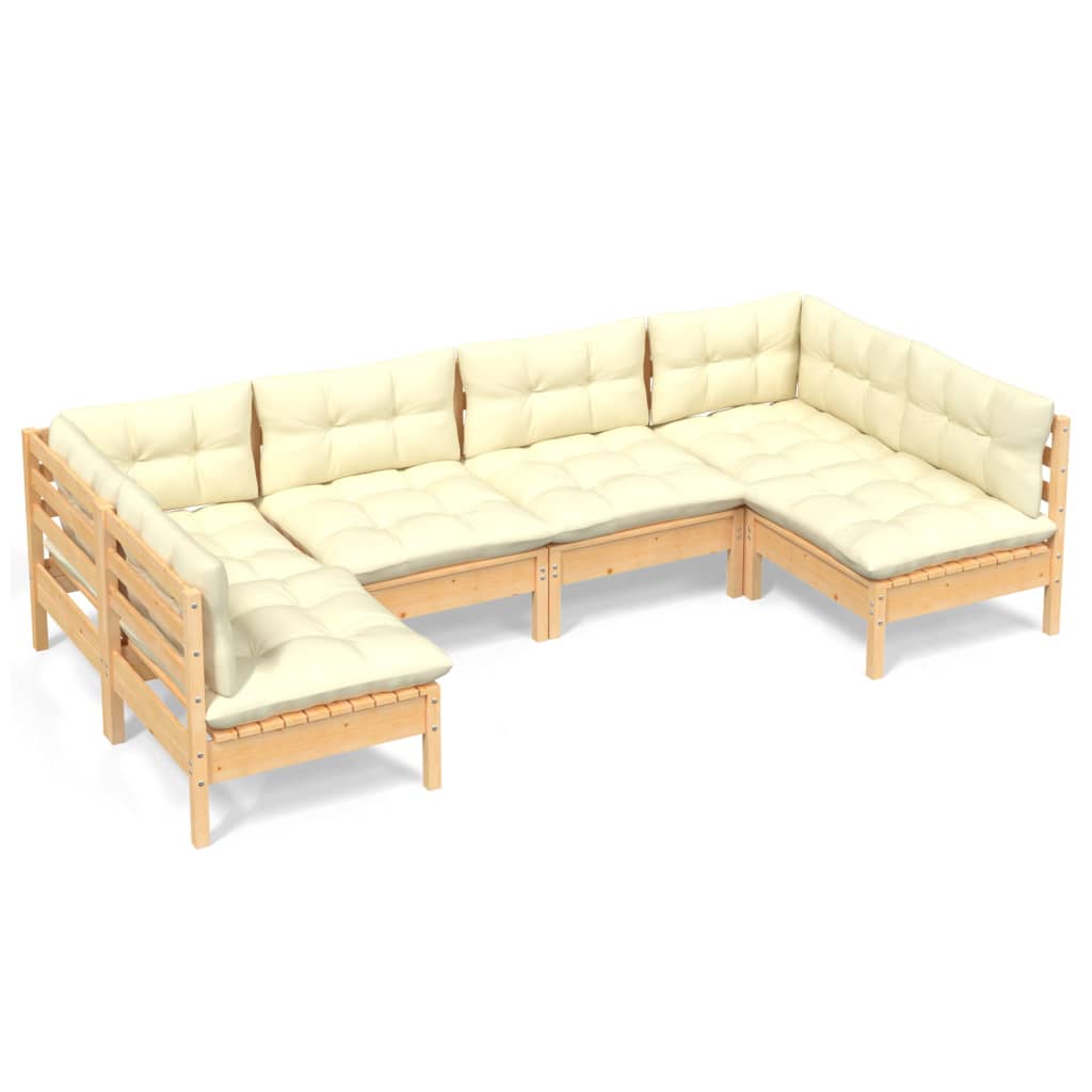 8720286869253_a_en_hd_1 vidaXL 6 Piece Garden Lounge Set with Cream Cushions Solid Pinewood - Image 2