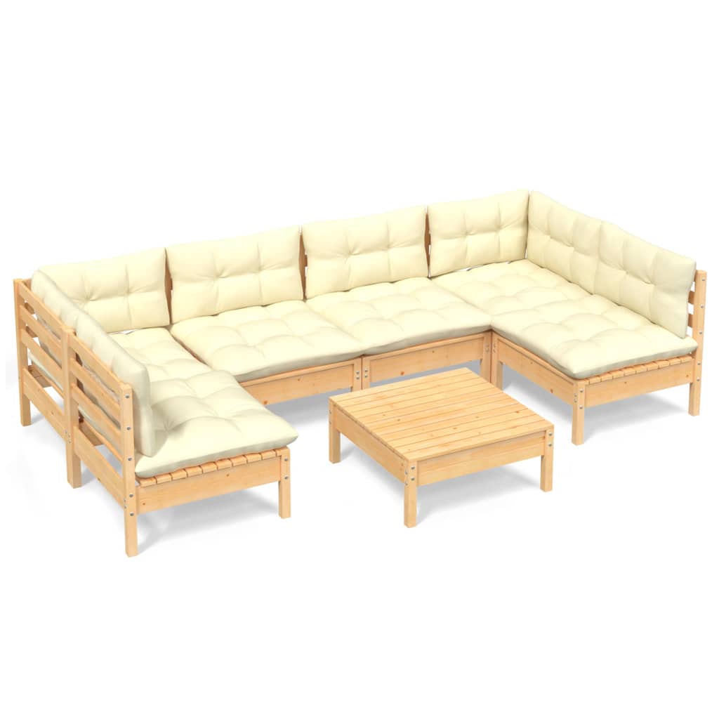 8720286869314_a_en_hd_1 vidaXL 7 Piece Garden Lounge Set with Cream Cushions Solid Pinewood - Image 2
