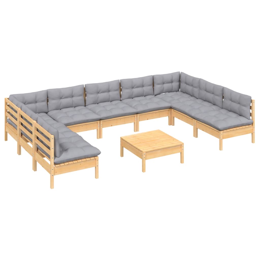 8720286869543_g_en_hd_1 vidaXL 10 Piece Garden Lounge Set with Grey Cushions Solid Pinewood - Image 3