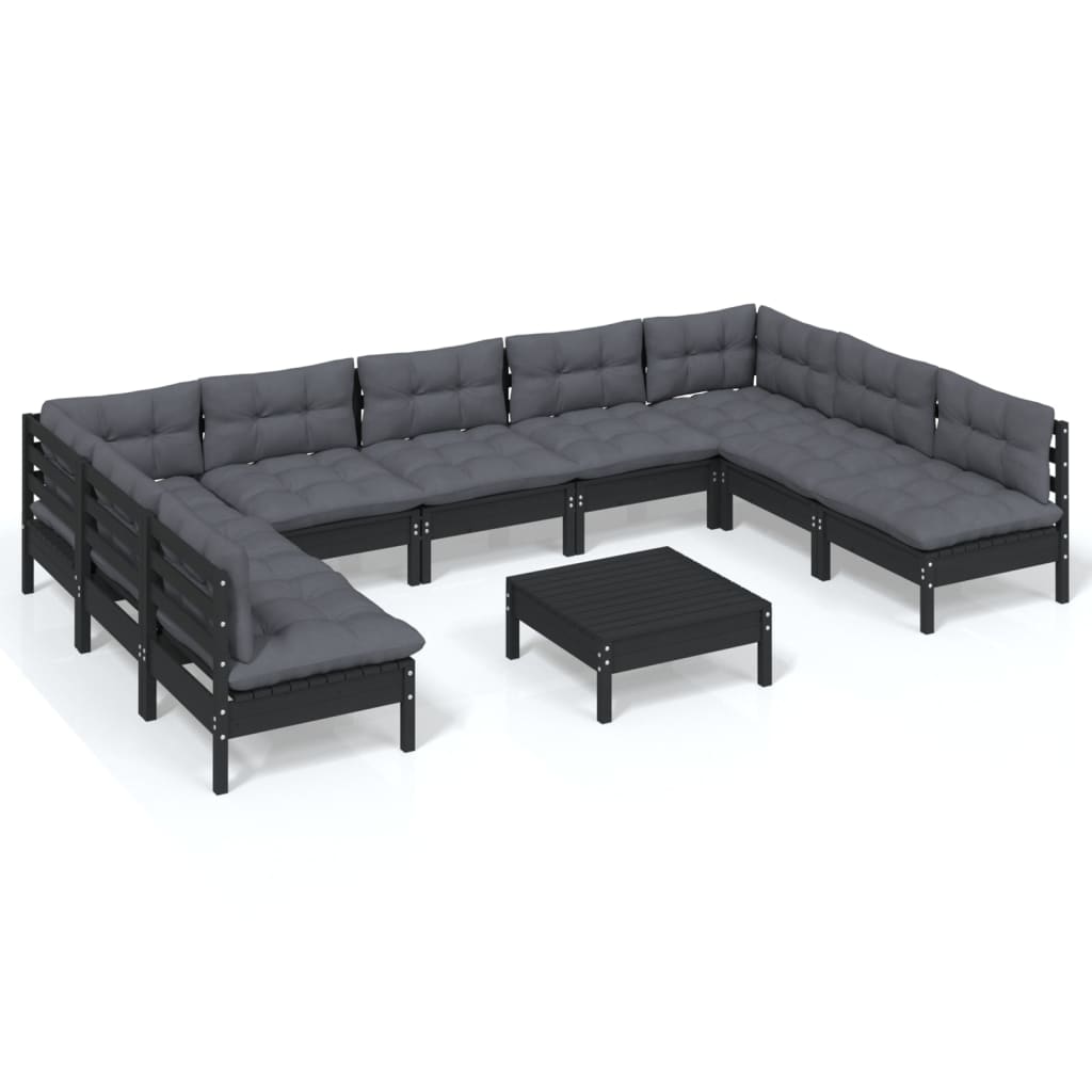 8720286869598_a_en_hd_1 vidaXL 10 Piece Garden Lounge Set with Cushions Black Solid Pinewood - Image 2