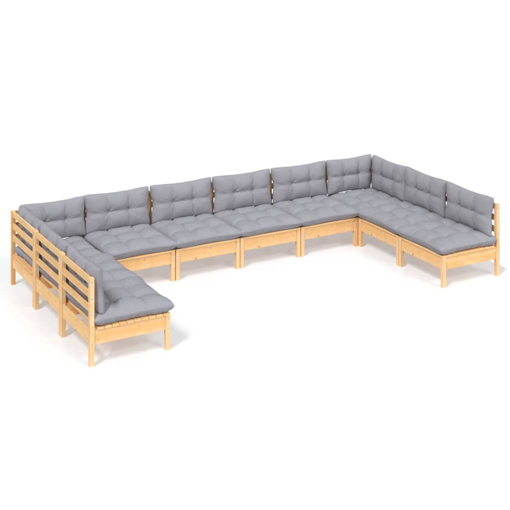 8720286869604_a_en_hd_1 vidaXL 10 Piece Garden Lounge Set with Grey Cushions Solid Pinewood - Image 2