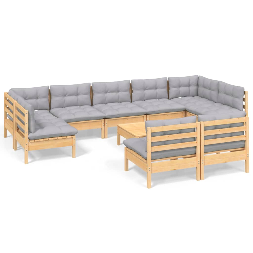 8720286869789_a_en_hd_1 vidaXL 10 Piece Garden Lounge Set with Grey Cushions Solid Pinewood - Image 2