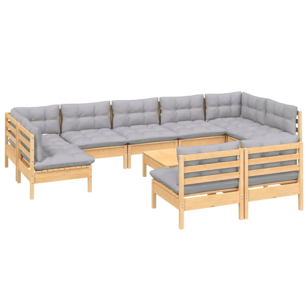 8720286869789_g_en_hd_1 vidaXL 10 Piece Garden Lounge Set with Grey Cushions Solid Pinewood - Image 3