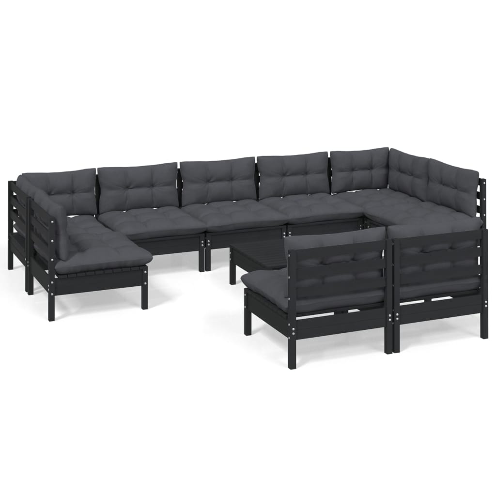 8720286869833_a_en_hd_1 vidaXL 10 Piece Garden Lounge Set with Cushions Black Solid Pinewood - Image 2