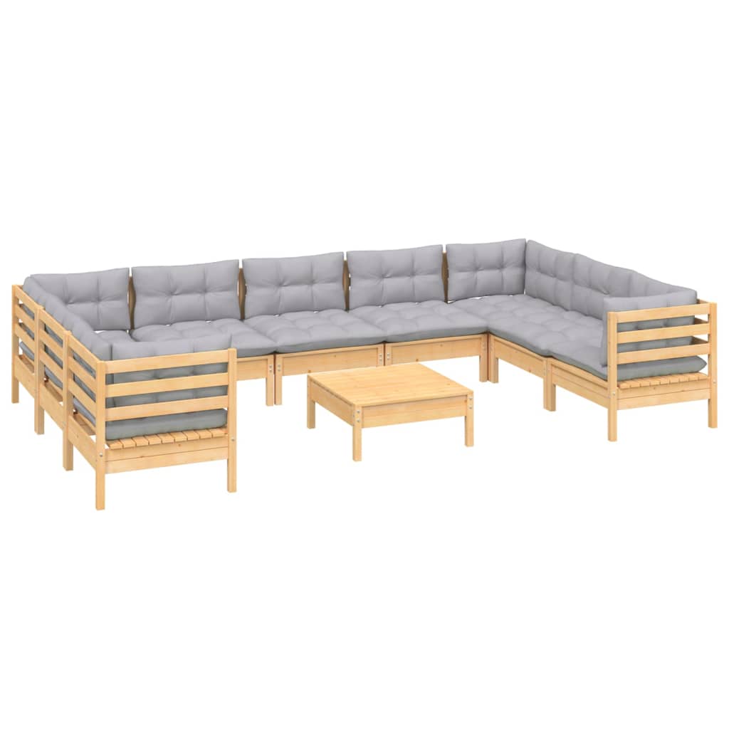 8720286870983_g_en_hd_1 vidaXL 10 Piece Garden Lounge Set with Grey Cushions Pinewood - Image 3